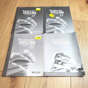 A Beka Book Spelling Poetry Vocab Set of 4 Quiz books, Teacher Key, Student 1/2